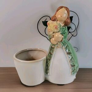 Kirkland's Angel‎ Tealight Holder Glazed Ceramic 5.5"